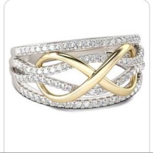 Jeulia Silver & Gold Infinity Ring